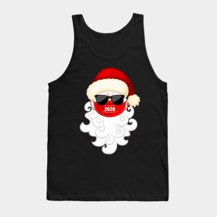 Santa With Face Mask and Black Glass Christmas 2020 Tank Top